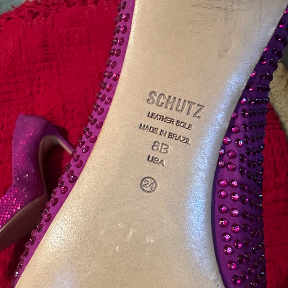 NWT Schutz gorgeous hot sexy magenta pink rhinestone encrusted go get ‘em heels - Picture 6 of 14